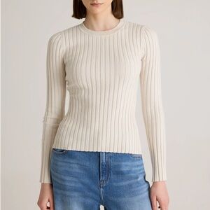 Quince Ribbed Long Sleeve Sweater Shirt
Women’s Medium Cotton Cashmere Off Whitw